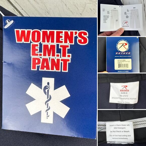 NWT Rothco Navy Blue EMT/EMS Paramedic 9 Pocket EMT Pants Work Size 8 Tactical - Picture 14 of 16